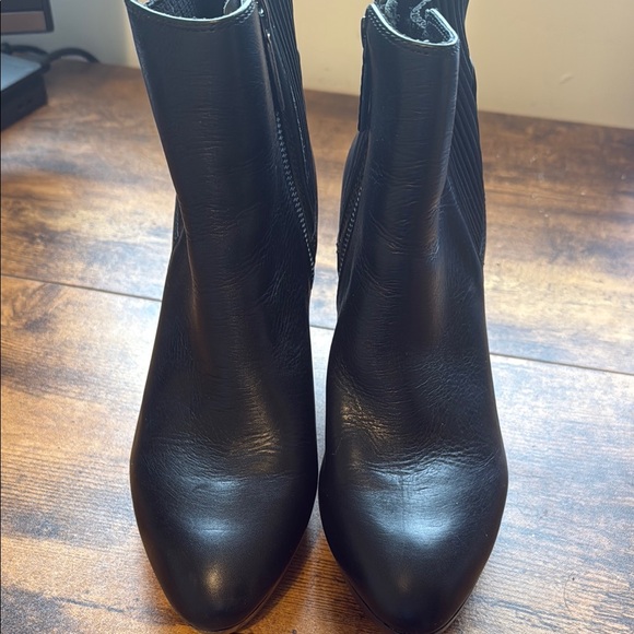 Bottes Cuir Donald J. Pliner - Noir Taille 7.5 - Talon Bloc 3.5 Avec Laniere Cheville